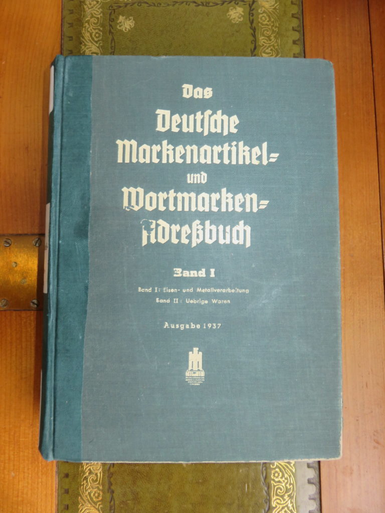 Das Deutsche Markenartikel und Wortmarken Adreßbuch von 1937