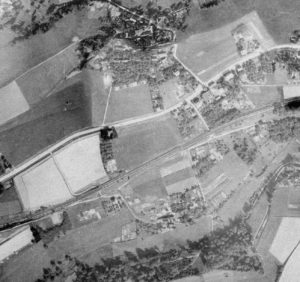 Ein Luftbild der Hofschaft Schaafenmühle von 1928, © Klingenstadt Solingen, Nr. 2017-2117
